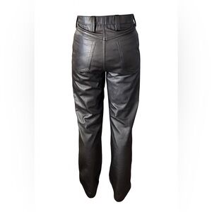 Black Leather Pants Button Fly size 28 or 30